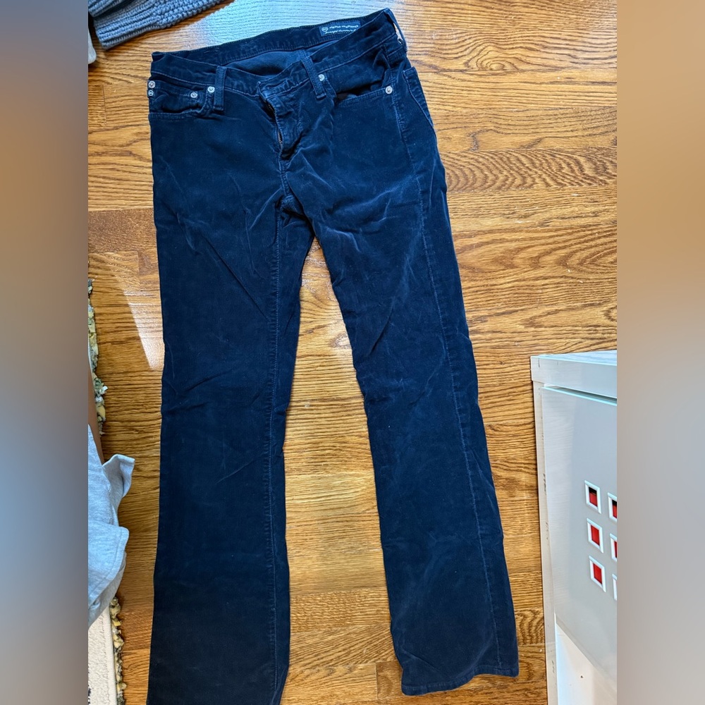AG Adriano Goldschmied Dark Blue Corduroy Pants
